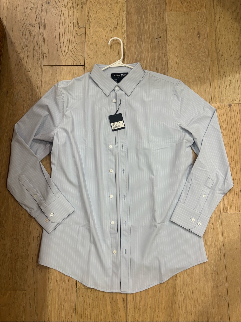 Mizzen + Main Light Blue Pinstripe Men's Dress Shirt